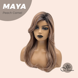 JBEXTENSION 22 Inches Peach Camel Women Fashion Full Machine Wig MAYA PEACH CAMEL【PLUS PERMATEASE】【BENDY EAR TABS】