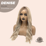 JBEXTENSION 24 Inches Blonde Wave Pre-Cut Snowflake Lace Frontlace Glueless Wig DENISE BLONDE【PERMATEASE】【BENDY EAR TABS】- M/L