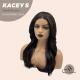 JBEXTENSION 20 Inches Dark Brown Pre-Cut Snowflake Lace Frontlace Glueless Wig KACEY S DARK BROWN【PERMATEASE】【BENDY EAR TABS】