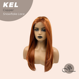 JBEXTENSION 22 Inches Copper Pre-Cut Snowflake Lace Frontlace Glueless Wig KEL COPPER【PERMATEASE】【BENDY EAR TABS】