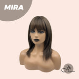 JBEXTENSION 15 Inches Cold Brown Wig With Bangs MIRA