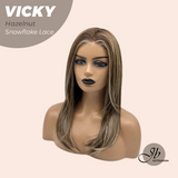 JBEXTENSION 20 Inches Hazelnut Pre-Cut Snowflake Lace Frontlace Glueless Wig VICKY HAZELNUT【PERMATEASE】【BENDY EAR TABS】