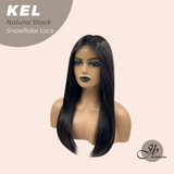 Nichole's Selection - 22 Inches Natural Black Pre-Cut Snowflake Lace Frontlace Glueless Wig KEL NATURAL BLACK【PERMATEASE】【BENDY EAR TABS】