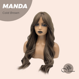 JBEXTENSION 26 Inches Long Cold Brown Body Wave with Bangs MANDA COLD BROWN
