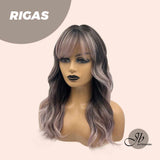 JBEXTENSION 20 Inches Shatush Purple Body Wave Wig With Bangs RIGAS