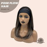 JBEXTENSION 18 Inches Brown with Highlight Headband Wig POSE FLOW HAIR - BROWN HIGHLIGHT