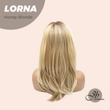 JBEXTENSION 18 Inches Honey Blonde Curly Women Fashion Full Machine Wig With Bangs LORNA HONEY BLONDE【PLUS PERMATEASE】【BENDY EAR TABS】