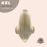 JBEXTENSION 22 Inches Light Blonde Pre-Cut Snowflake Lace Frontlace Glueless Wig KEL LIGHT BLONDE【PERMATEASE】【BENDY EAR TABS】- M/L
