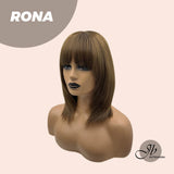 JBEXTENSION 14 Inches Brown Wig With Bangs RONA