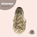 JBEXTENSION 28 Inches Long Body Wave Light Blonde Wig With Bangs ROSANNA LIGHT BLONDE