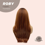 JBEXTENSION 22 Inches Copper Medium Length Women Pre-Cut Frontlace Glueless Wig ROBY COPPER