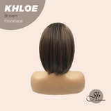 JBEXTENSION 12 Inches Bob Cut Brown Pre-Cut Snowflake Lace Frontlace Glueless Wig KHLOE BROWN【PERMATEASE】【BENDY EAR TABS】