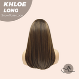 JBEXTENSION 18 Inches Caramel Pre-Cut Snowflake Lace Frontlace Glueless Wig KHLOE LONG【PERMATEASE】【BENDY EAR TABS】