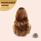 JBEXTENSION MARGARET MONO Monofilament Handmade Wig 6X5 Full Monofilament Hand Tied Top Wig 20 Inches Light Copper Mono Lace Handmade Futura Fiber Wig With Anti-slip Silicone Strips Glueless Wig MARGARET MONO【BENDY EAR TABS】