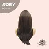 Nichole's Selection -22 Inches Brown Medium Length Women Pre-Cut Frontlace Glueless Wig ROBY