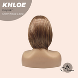 JBEXTENSION 12 Inches Bob Cut Paprika Pre-Cut Snowflake Lace Frontlace Glueless Wig KHLOE PAPRIKA【PERMATEASE】【BENDY EAR TABS】- M/L