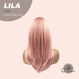 JBEXTENSION 20 Inches Scalpiana Pink Wolf Cut 3.5X4 Hard Silky Top Natural Scalp Effect Wig With Bangs LILA PINK