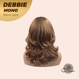 JBEXTENSION DEBBIE MONO Monofilament Handmade Wig 6X5 Full Monofilament Hand Tied Top Wig 15 Inches Copper Mono Lace Wig With Anti-slip Silicone Strips Glueless Wig DEBBIE MONO【BENDY EAR TABS】