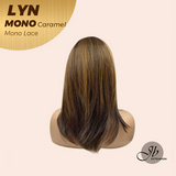 JBEXTENSION LYN MONO Partial Monofilament Wig 17 Inches Caramel Partial Mono Lace Glueless Wig LYN MONO CARAMEL【BENDY EAR TABS】