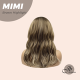JBEXTENSION 18 Inches Brown with Highlight Body Wave With Bangs Wig MIMI BROWN HIGHLIGHT