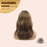 JBEXTENSION MARIBEL MONO Monofilament Handmade Wig 6X5 Full Monofilament Hand Tied Top Wig 16 Inches Caramel Wave Mono Lace Wig With Anti-slip Silicone Strips Glueless Wig MARIBEL MONO CARAMEL【BENDY EAR TABS】