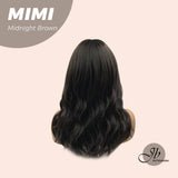 JBEXTENSION 18 Inches Midnight Brown( Black/Brown) Body Wave With Full Bangs Wig MIMI MIDNIGHT BROWN