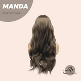 JBEXTENSION 26 Inches Long Cold Brown Body Wave with Bangs MANDA COLD BROWN