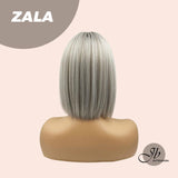 JBEXTENSION 10 Inches Bob Cut Tea Grey Hair With Bangs Wig ZALA