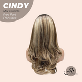 JBEXTENSION 20 Inches Mix Blonde Curly Pre-Cut 9X6 U Lace Free Part Frontlace Glueless Wig CINDY MIX BLONDE