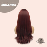 JBEXTENSION 22 Inches Dark Red Curly Wig With Bangs MIRANDA