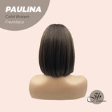 JBEXTENSION 10 Inches Bob Cut Cold Brown Straight Pre-Cut Frontlace Glueless Wig PAULINA COLD BROWN