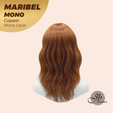 JBEXTENSION MARIBEL MONO COPPER Monofilament Handmade Wig 6X5 Full Monofilament Hand Tied Top Wig 16 Inches Copper Wave Mono Lace Wig With Anti-slip Silicone Strips Glueless Wig MARIBEL MONO COPPER【BENDY EAR TABS】