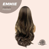 Nichole's Selection - 26 Inches Curly Women Brown With Highlight Wig Pre-Cut Frontlace Glueless Wig EMMIE HIGHLIGHT