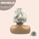 JBEXTENSION 10 Inches Oyster Gray Pre-Cut Side Part Snowflake Lace Frontlace Glueless Wig MICHELLE OYSTER GRAY【BENDY EAR TABS】