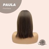 Nichole's Selection -12 Inches Bob Cut Cold Brown Straight Pre-Cut Frontlace Glueless Wig PAULA