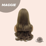 JBEXTENSION 26 Inches Light Brown Curly Wig With Bangs MAGGIE