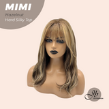 JBEXTENSION 16 Inches Scalpiana 3.5X4 Hard Silky Top Natural Scalp Effect Hazelnut Body Wave Wig With Bangs Wig MIMI SILKY TOP HAZELNUT