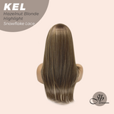 JBEXTENSION 22 Inches Hazelnut Blonde Highlight Pre-Cut Snowflake Lace Frontlace Glueless Wig KEL HAZELNUT【PERMATEASE】【BENDY EAR TABS】