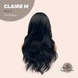 JBEXTENSION 22 Inches Body Wave Jet Black Pre-Cut Frontlace Glueless Wig CLAIRE M BLACK