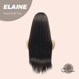 JBEXTENSION 26 Inches Scalpiana Tea Black Darkest Brown Wolf Cut 3.5X4 Hard Silky Top Natural Scalp Effect Wig With Bangs ELAINE