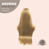 JBEXTENSION 28 Inches Honey Blonde Straight 13X3.5 Free Part Pre-Cut Frontlace Glueless Wig ARUONA HONEY BLONDE