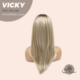 JBEXTENSION 20 Inches Bali Blonde Pre-Cut Snowflake Lace Frontlace Glueless Wig VICKY BALI BLONDE【PERMATEASE】【BENDY EAR TABS】- M/L