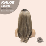 JBEXTENSION 18 Inches Milan Blonde Pre-Cut Snowflake Lace Frontlace Glueless Wig KHLOE LONG MILAN BLONDE【PERMATEASE】【BENDY EAR TABS】