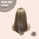 JBEXTENSION 18 Inches Hazelnut Blonde Highlight Pre-Cut Snowflake Lace Frontlace Glueless Wig KHLOE LONG HAZELNUT【PERMATEASE】【BENDY EAR TABS】