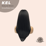 Nichole's Selection - 22 Inches Natural Black Pre-Cut Snowflake Lace Frontlace Glueless Wig KEL NATURAL BLACK【PERMATEASE】【BENDY EAR TABS】