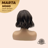 JBEXTENSION MARTA MONO DARK BROWN Monofilament Handmade Wig 6X5 Full Monofilament Hand Tied Top Wig 10 Inches Dark Brown Mono Lace Handmade Futura Fiber Wig With Anti-slip Silicone Strips Glueless Wig MARTA MONO DARK BROWN【BENDY EAR TABS】