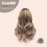 JBEXTENSION 22 Inches Scalpiana Apricot 3.5X4 Hard Silky Top Natural Scalp Effect Women Wig With Bangs CLAIRE SILKY TOP APRICOT