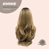 JBEXTENSION Peluca rizada de 26 pulgadas para mujer, peluca rubia Shatush, peluca frontal precortada, EMMIE SHATUSH BLONDE