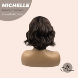 JBEXTENSION 10 Inches Reddish Brown Pre-Cut Side Part Snowflake Lace Frontlace Glueless Wig MICHELLE REDDISH BROWN【BENDY EAR TABS】