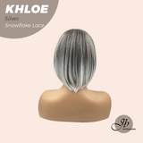 JBEXTENSION 12 Inches Bob Cut Silver Pre-Cut Snowflake Lace Frontlace Glueless Wig KHLOE SILVER【PERMATEASE】【BENDY EAR TABS】- M/L